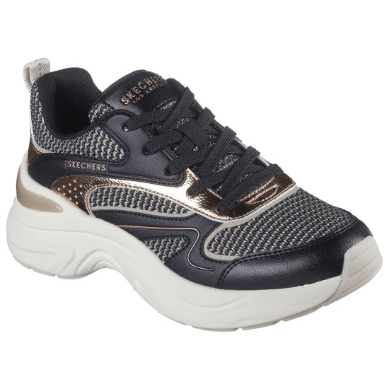 Skechers Two Tone Mesh Metallic Overlay